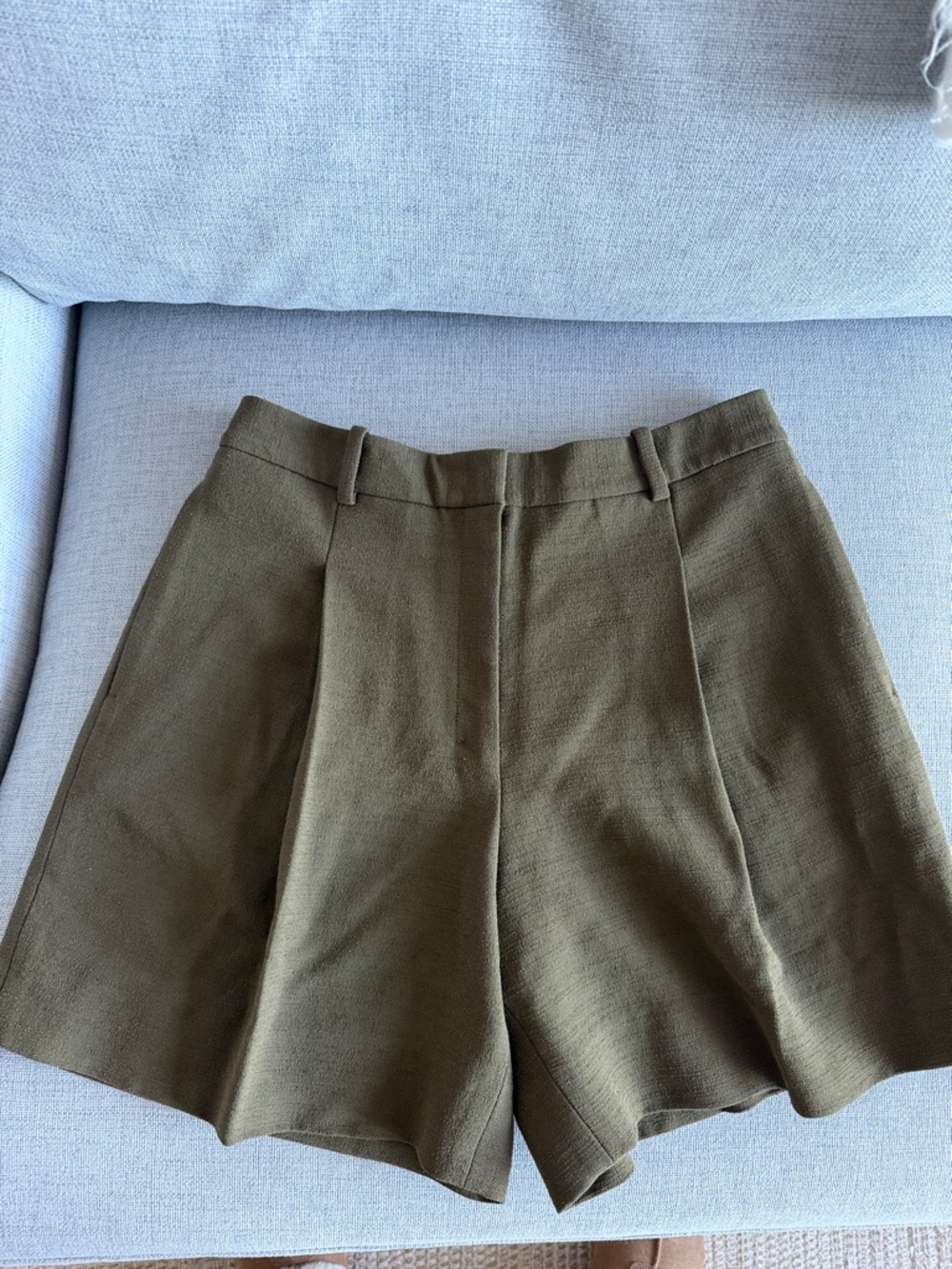 MM LAFLEUR Olive High-Waist Tailored Women's Shorts